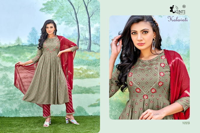 Kinti Kalawati 1001-1008 Nyra Cut Readymade Catalog